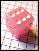 Dice : Dice - 6D Pipped - Pink Frosty With White Pips